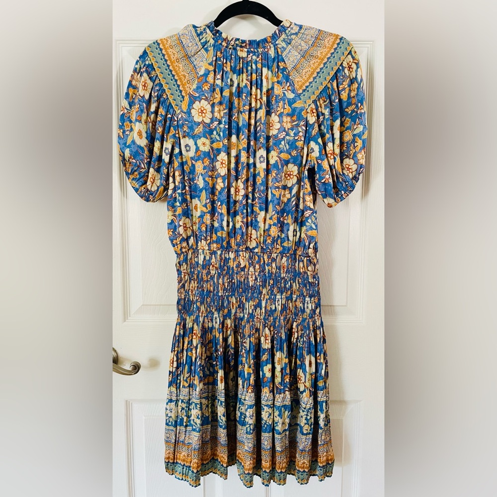Current Air Blue Floral Long Sleeve Dress Medium - Picture 3 of 4